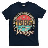 40th Birthday 40 Years Of Being Awesome 1986 Vintage  T-Shirt