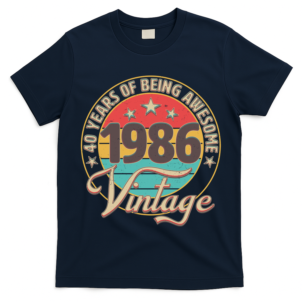 40th Birthday 40 Years Of Being Awesome 1986 Vintage  T-Shirt