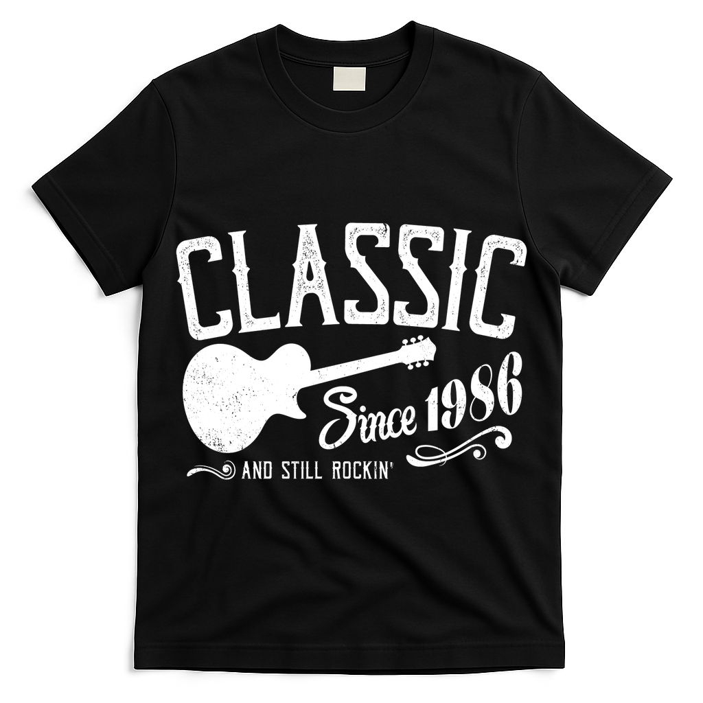 40th Birthday Classic Guitar Since 1986 And Still Rockin T-Shirt