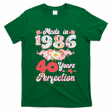 40th Birthday Floral Made In 1986 40 Years Of Perfection T-Shirt