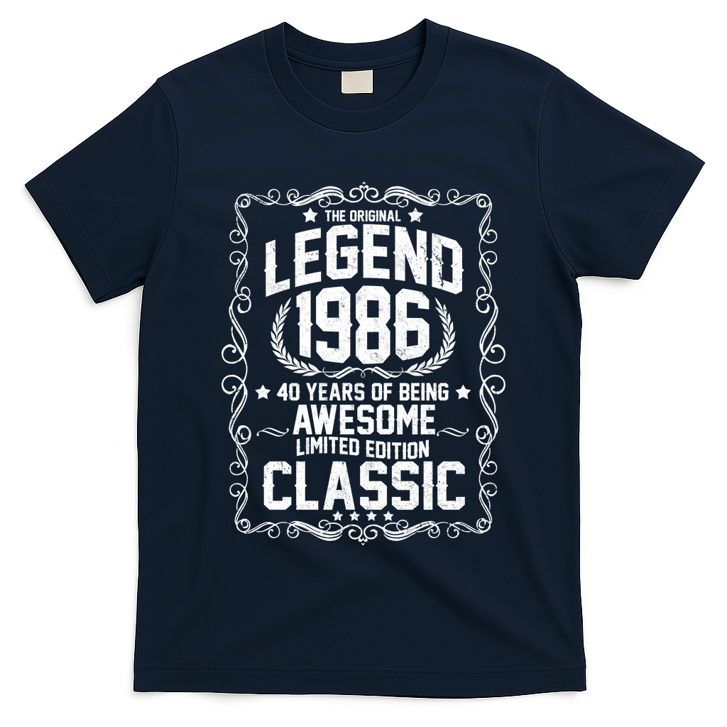 40th Birthday The Original Legend 1986 Awesome Classic  T-Shirt