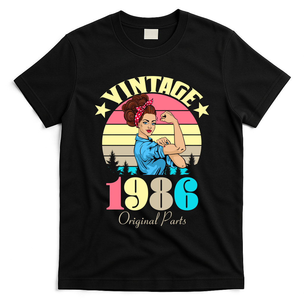 40th Birthday Vintage Rosie The Riveter 1986 Original Part  T-Shirt