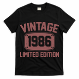 40th Birthday Vintage 1986 Limited Edition Birthday Metal Plate  T-Shirt
