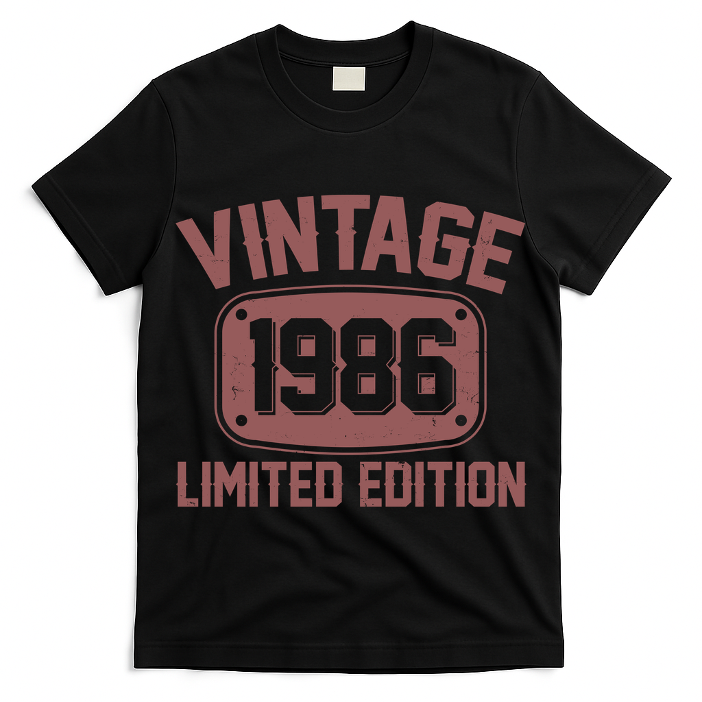 40th Birthday Vintage 1986 Limited Edition Birthday Metal Plate  T-Shirt