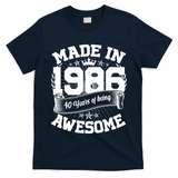 40th Birthday Vintage Crown Made In 1986 40 Years Of Being Awesome T-Shirt