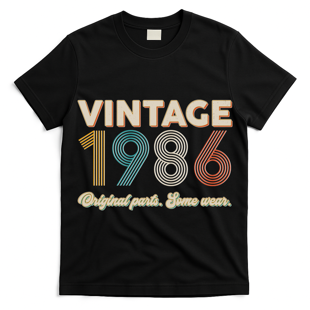 40th Birthday Vintage 1986 Original Parts Some Wear  T-Shirt