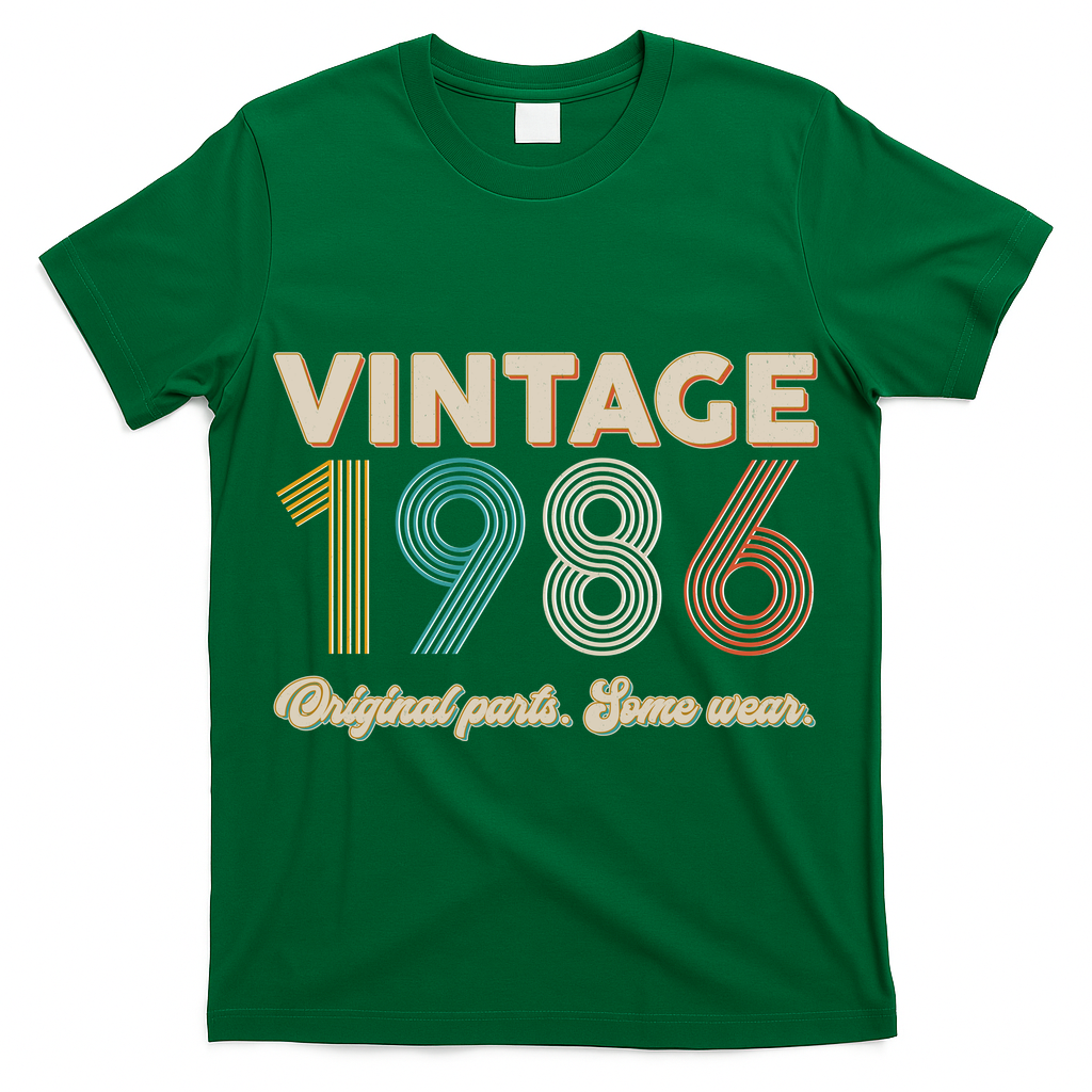 40th Birthday Vintage 1986 Original Parts Some Wear  T-Shirt