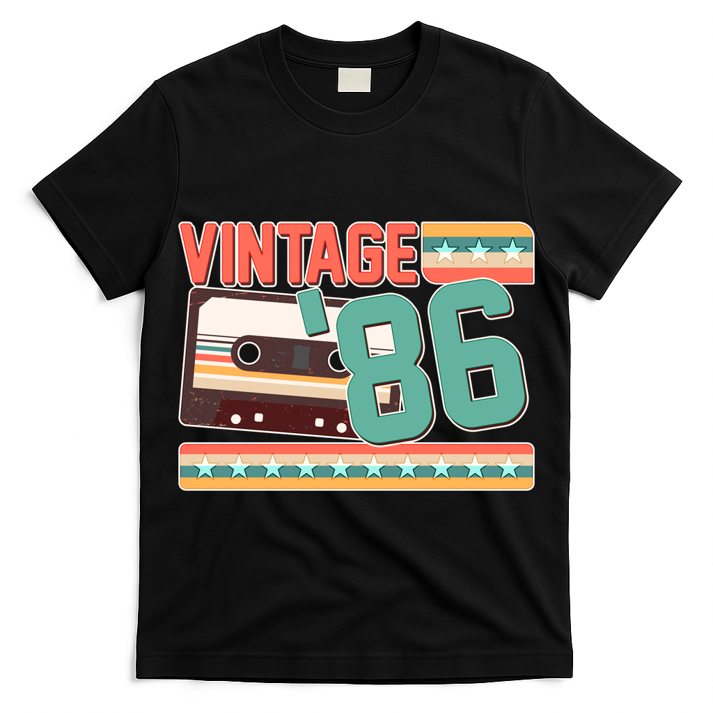 40th Birthday Vintage 1986 Cassette Tape  T-Shirt