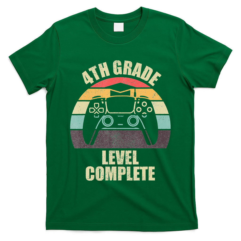 4Th Grade Level Complete Gaming Gamer Graduation T-Shirt
