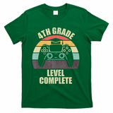 4Th Grade Level Complete Gaming Gamer Graduation T-Shirt - Green