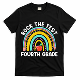 4th Grade Teacher Rock The Test Day Fourth Grade Testing T-Shirt - Black
