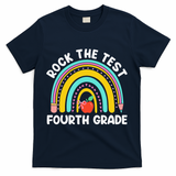 4th Grade Teacher Rock The Test Day Fourth Grade Testing T-Shirt - Navy