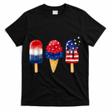 4th of July Popsicle American Flag Patriotic Summer Boy Girl T-Shirt - Black