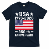 4th Of July America Flag Patriotic 250th Anniversary USA T-Shirt - Navy