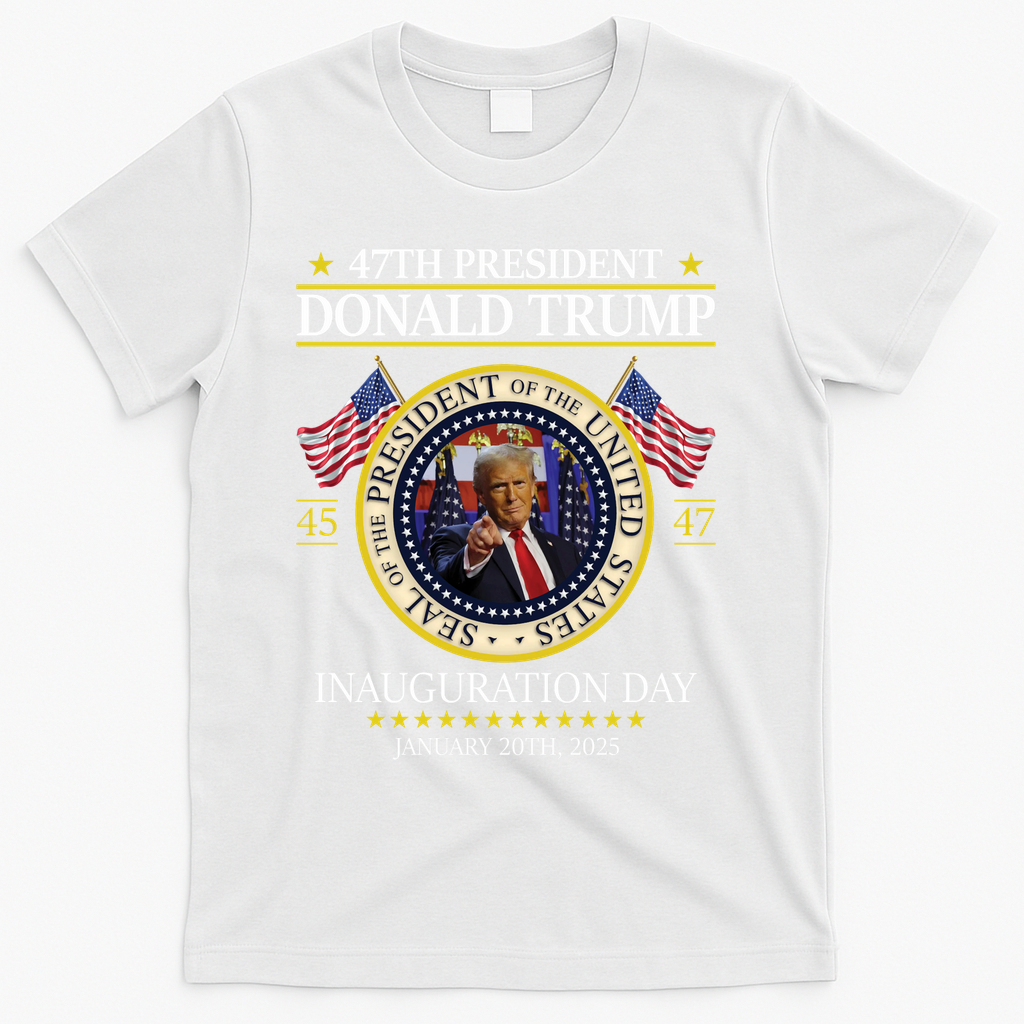 47th President Donald Trump Inauguration Day 2025 Design T-Shirt - White