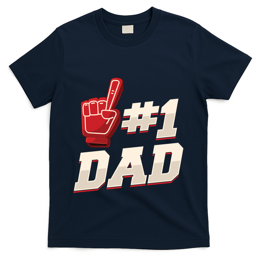 Athletic # 1 Dad Number 1 Father Dad FatherS Day Gift T-Shirt
