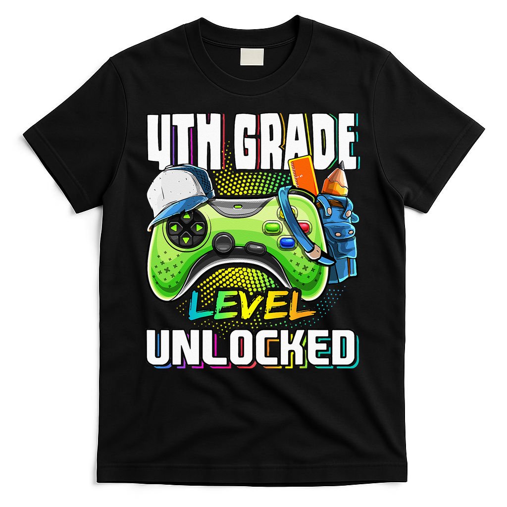 4th Grade Level Unlocked Video Game Back to School T-Shirt
