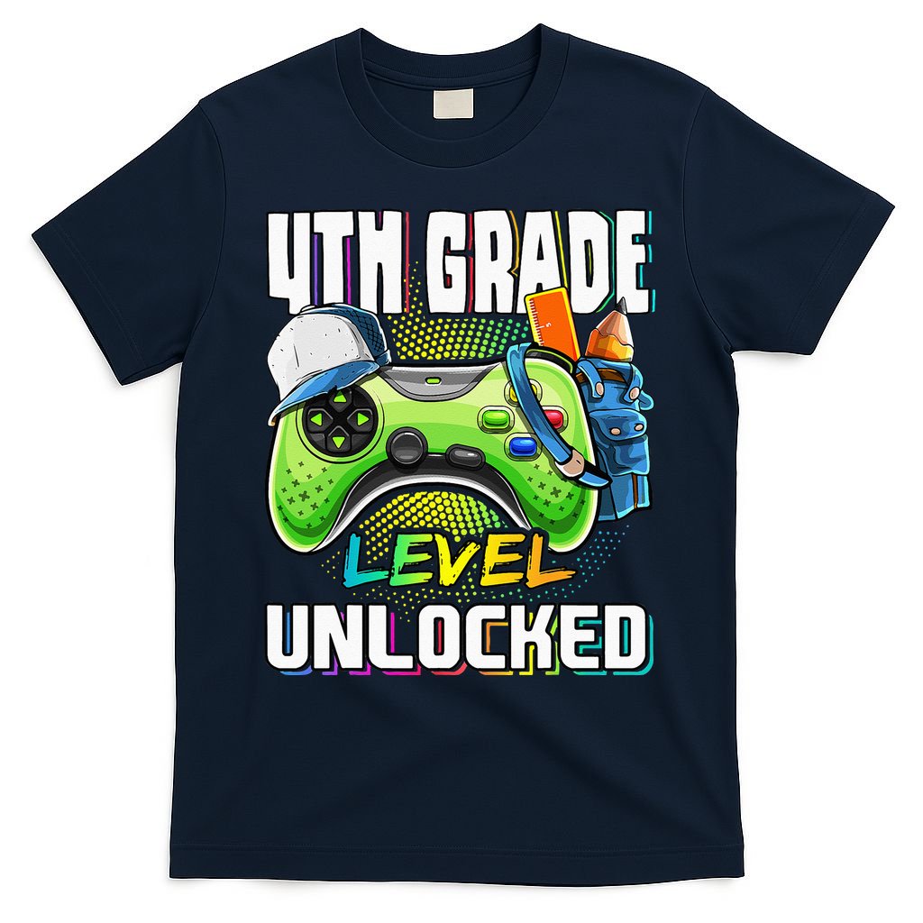 4th Grade Level Unlocked Video Game Back to School T-Shirt