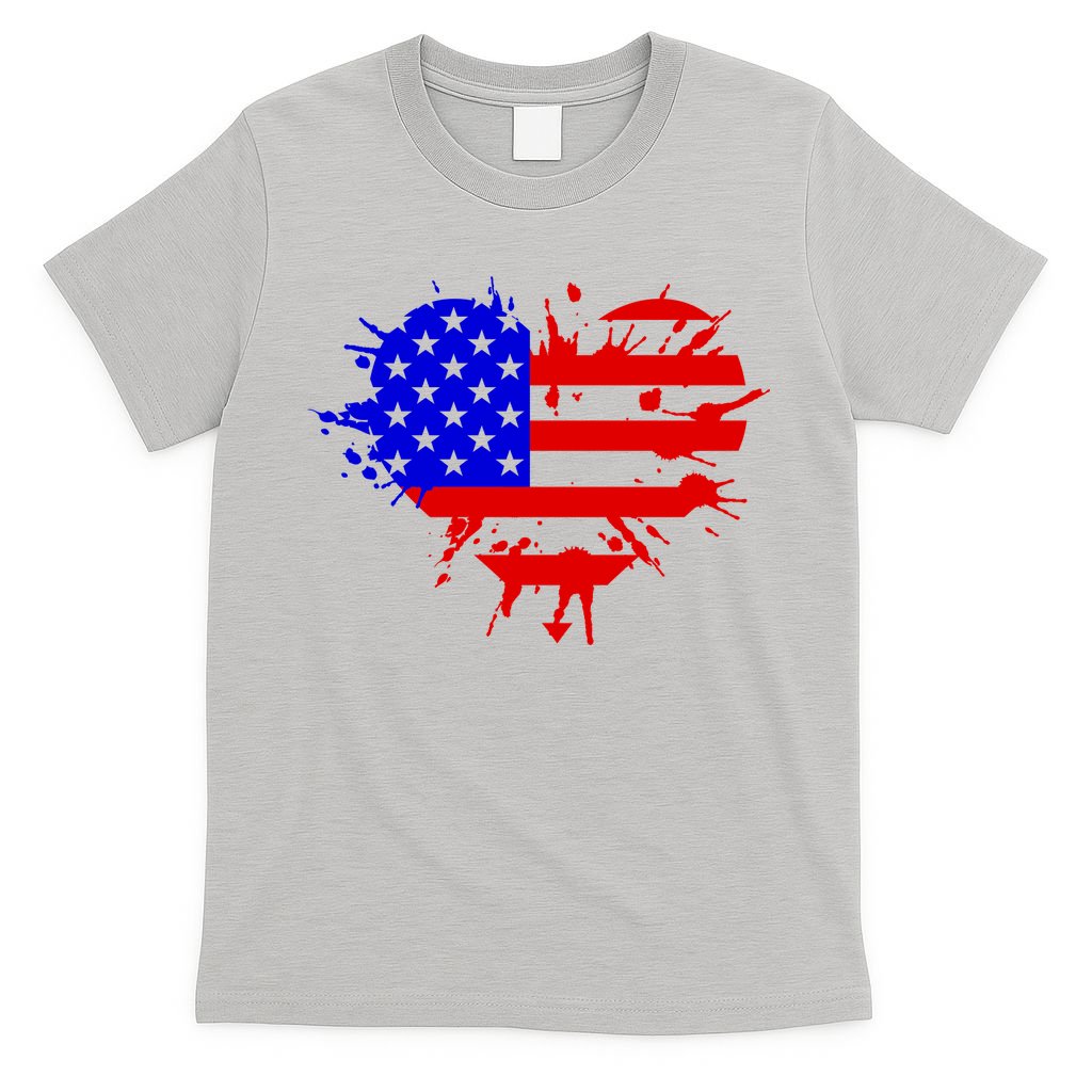 4th Of July USA Heart T-Shirt