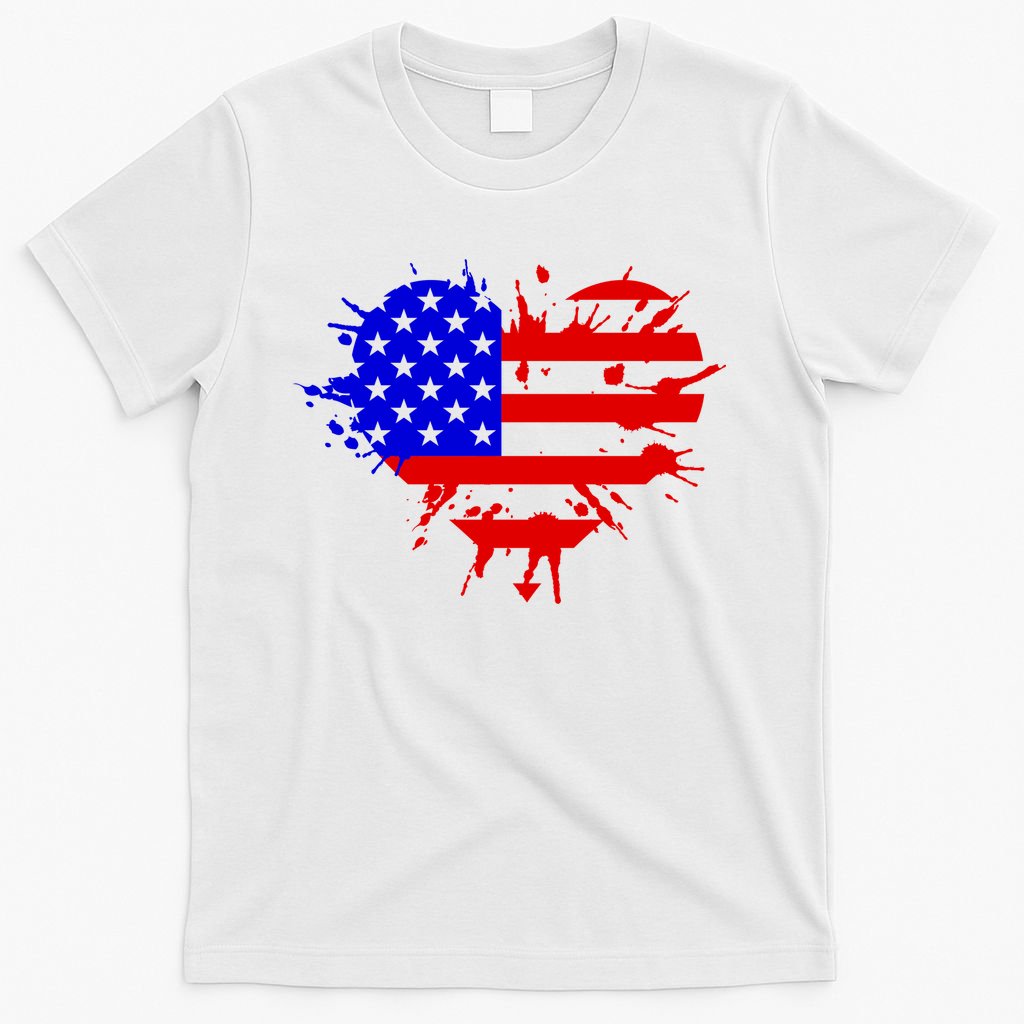 4th Of July USA Heart T-Shirt