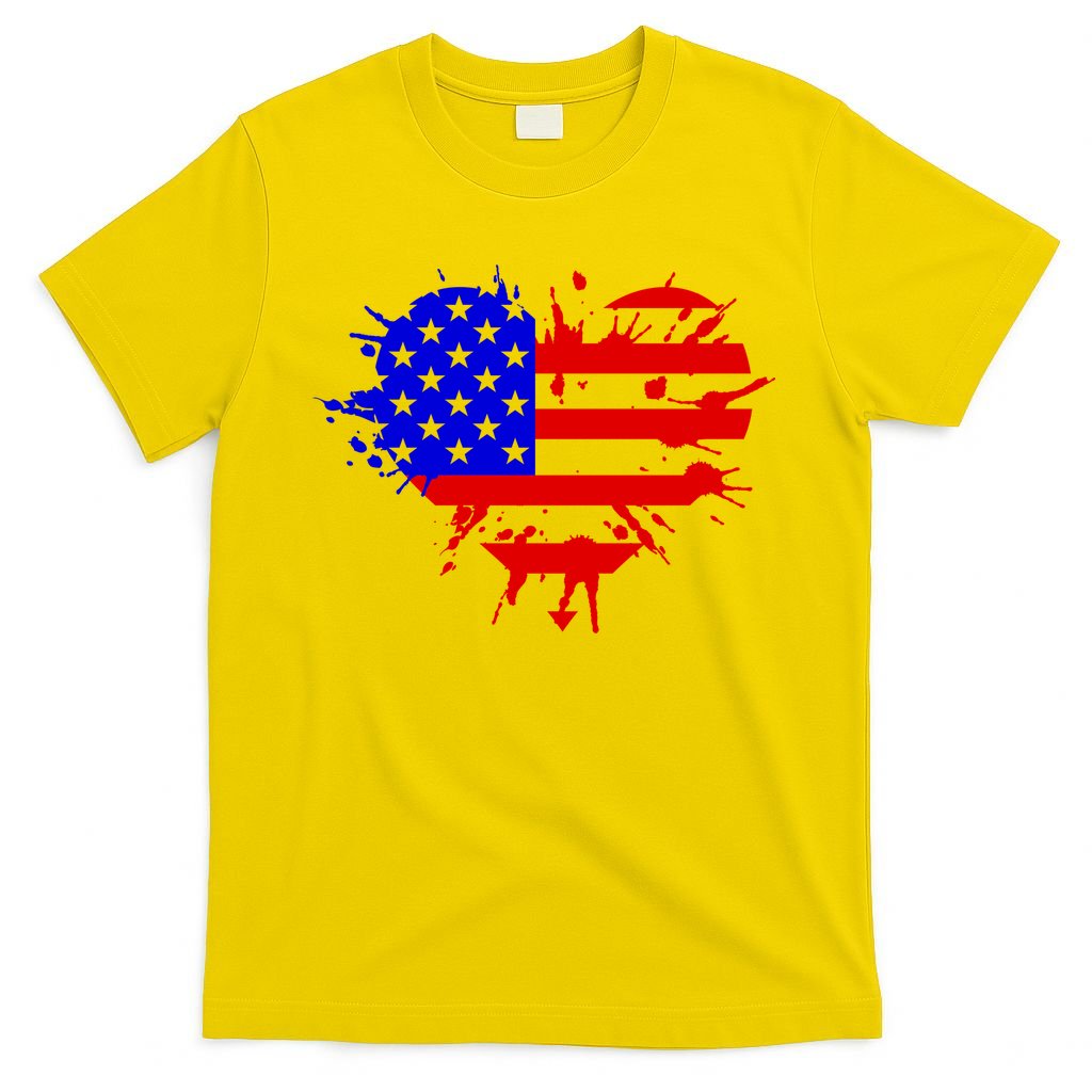 4th Of July USA Heart T-Shirt