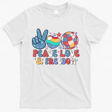 4th Of July Retro Peace Love & Freedom Gift T-Shirt