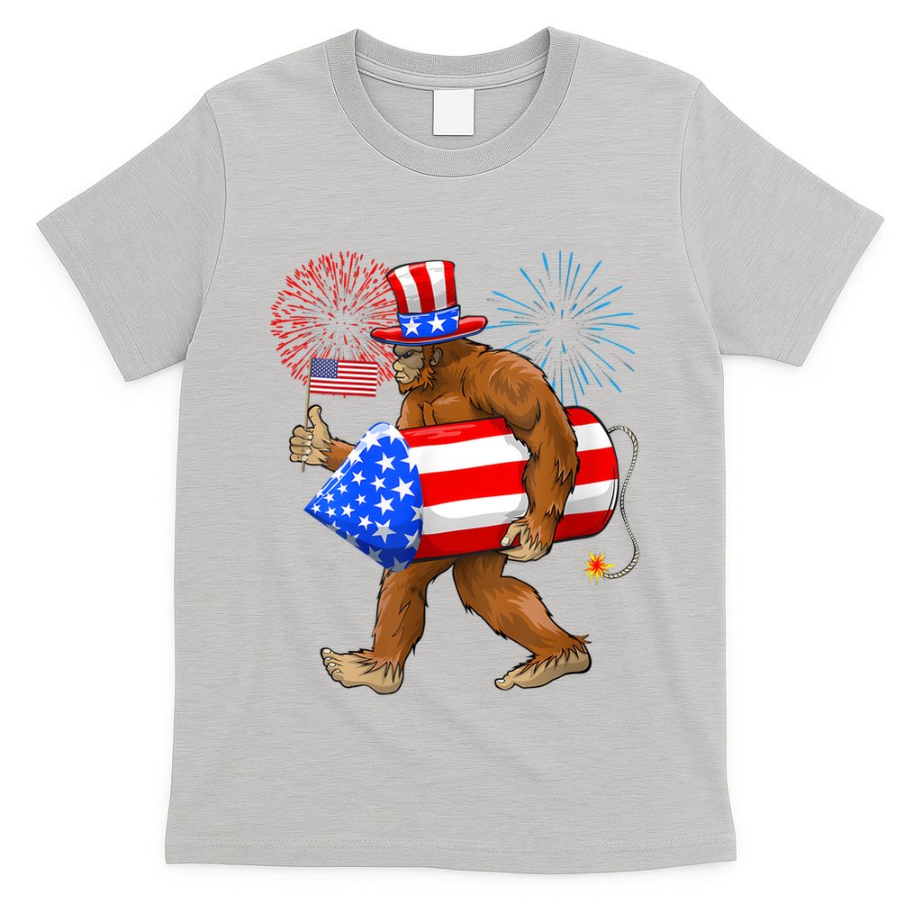 4th Of July Bigfoot American Flag Fireworks Sasquatch T-Shirt