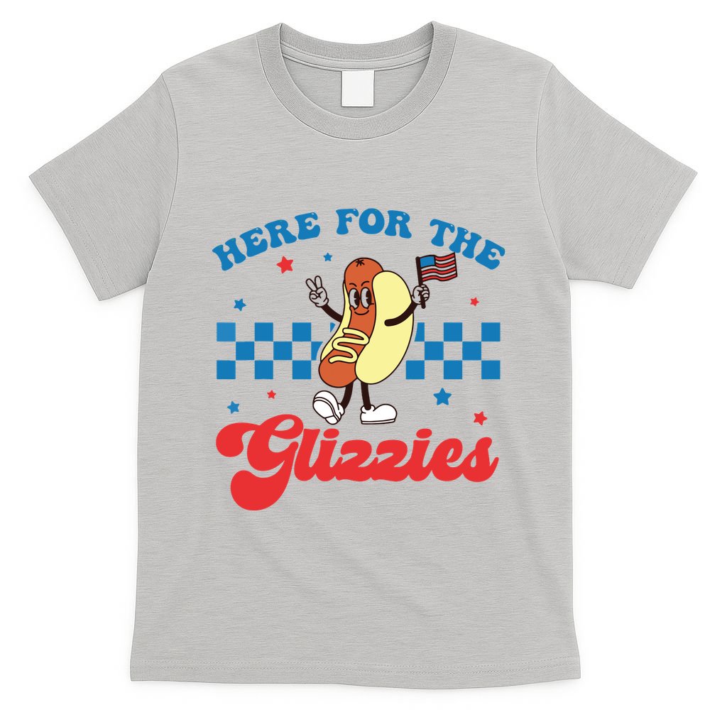 4th Of July Here For The Glizzies Funny Hot Dog Humor T-Shirt