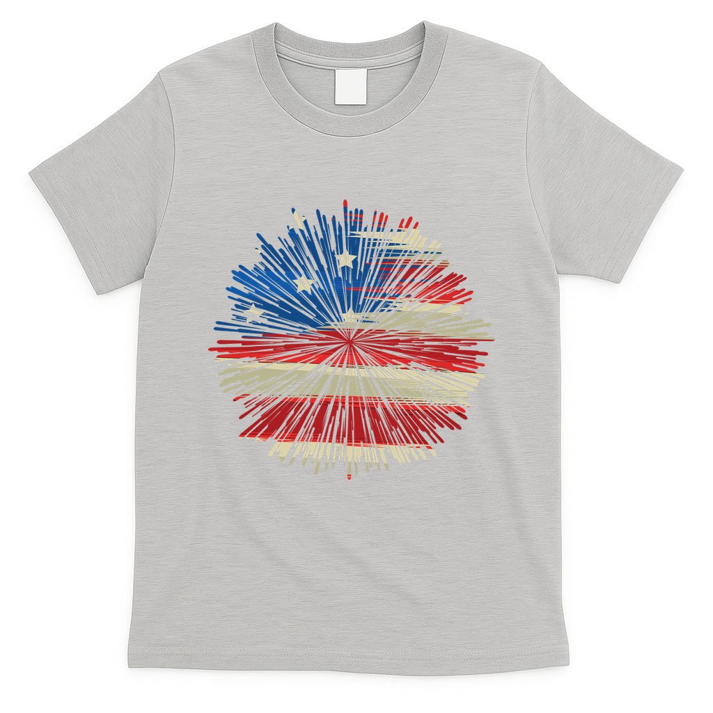 4th Of July Fireworks American Flag Design For Patriotic Celebration T-Shirt