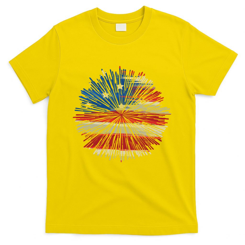 4th Of July Fireworks American Flag Design For Patriotic Celebration T-Shirt