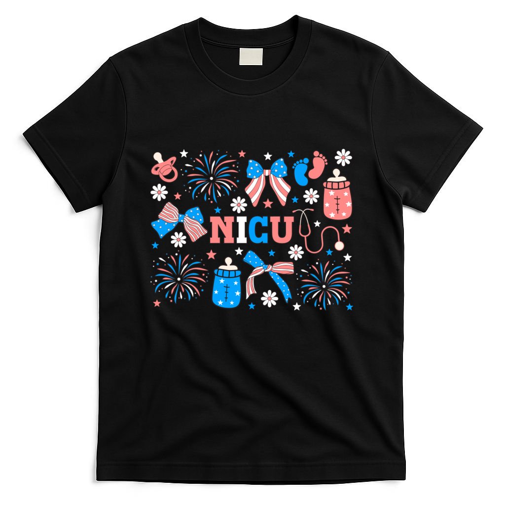 4th Of July Nicu Nurse Doodles T-Shirt