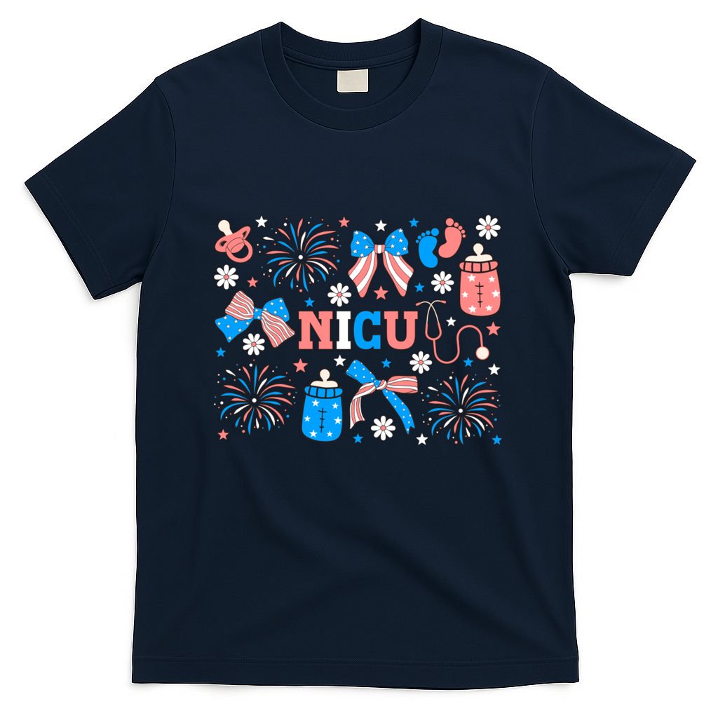 4th Of July Nicu Nurse Doodles T-Shirt