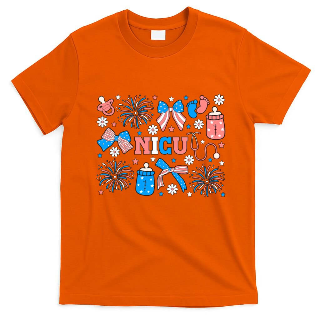 4th Of July Nicu Nurse Doodles T-Shirt