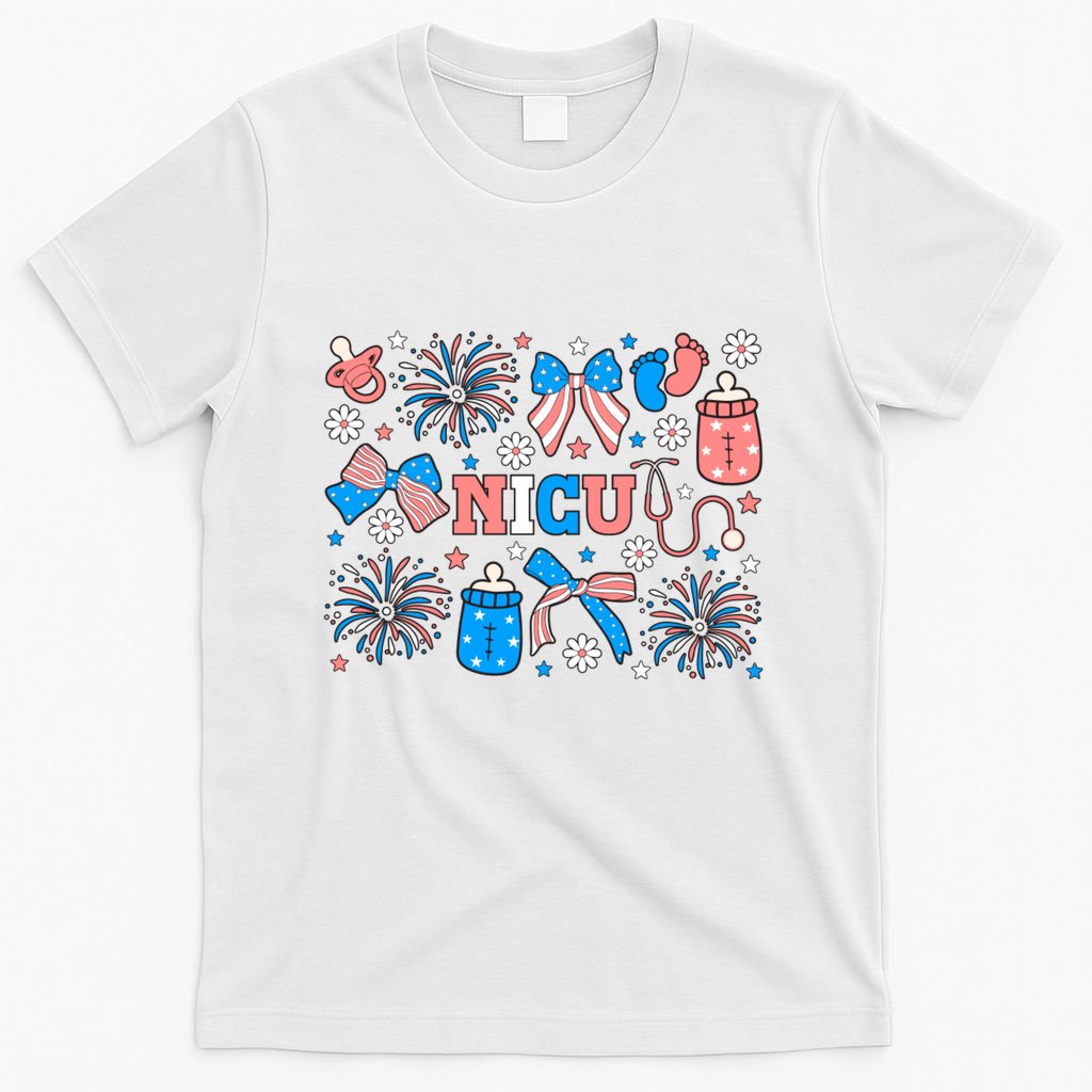 4th Of July Nicu Nurse Doodles T-Shirt