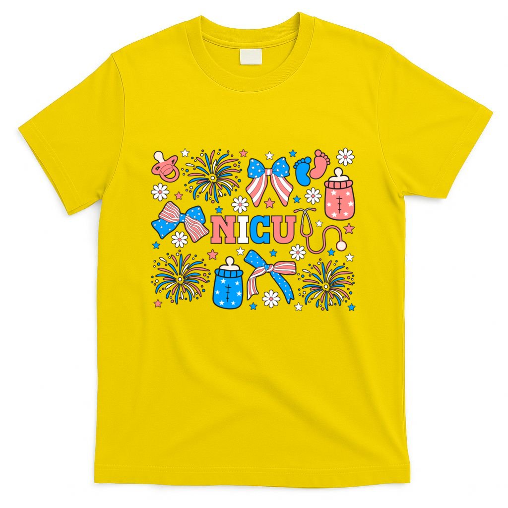 4th Of July Nicu Nurse Doodles T-Shirt