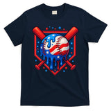 4th Of July Baseball  - USA Flag Ice Cream Drip  - Patriotic Summer Gift T-Shirt