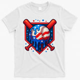 4th Of July Baseball  - USA Flag Ice Cream Drip  - Patriotic Summer Gift T-Shirt