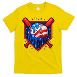 4th Of July Baseball  - USA Flag Ice Cream Drip  - Patriotic Summer Gift T-Shirt
