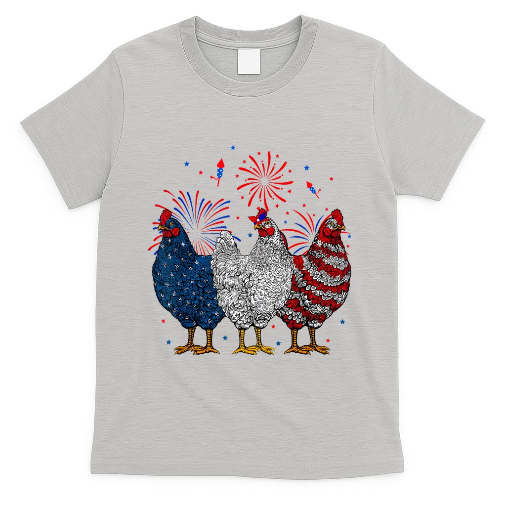 4th Of July Chicken Usa Flag Patriotic Chicken Lover Gift T-Shirt