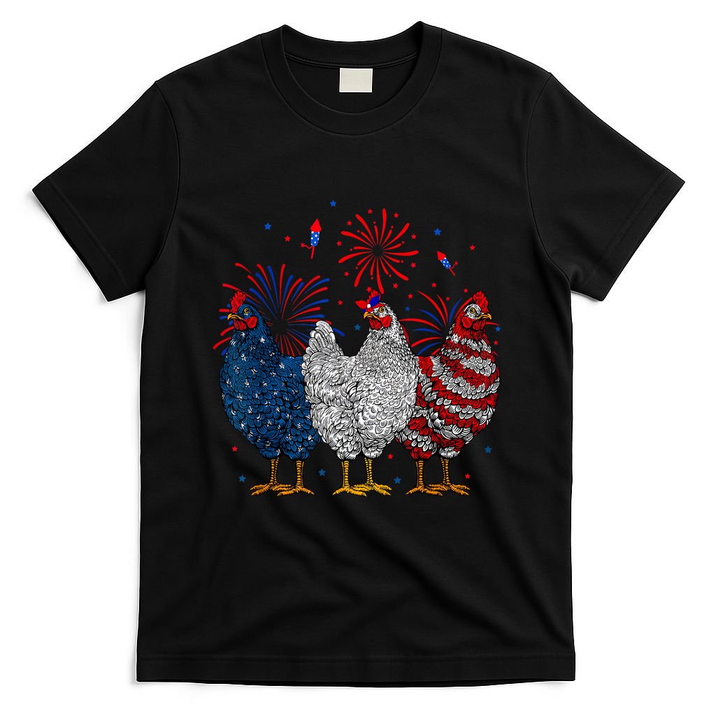 4th Of July Chicken Usa Flag Patriotic Chicken Lover Gift T-Shirt