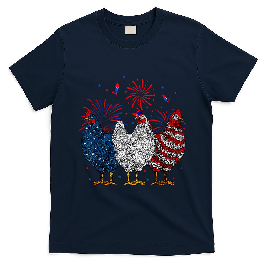 4th Of July Chicken Usa Flag Patriotic Chicken Lover Gift T-Shirt