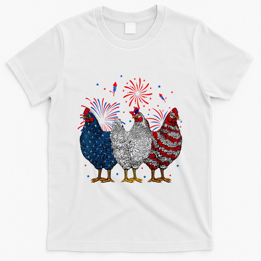 4th Of July Chicken Usa Flag Patriotic Chicken Lover Gift T-Shirt