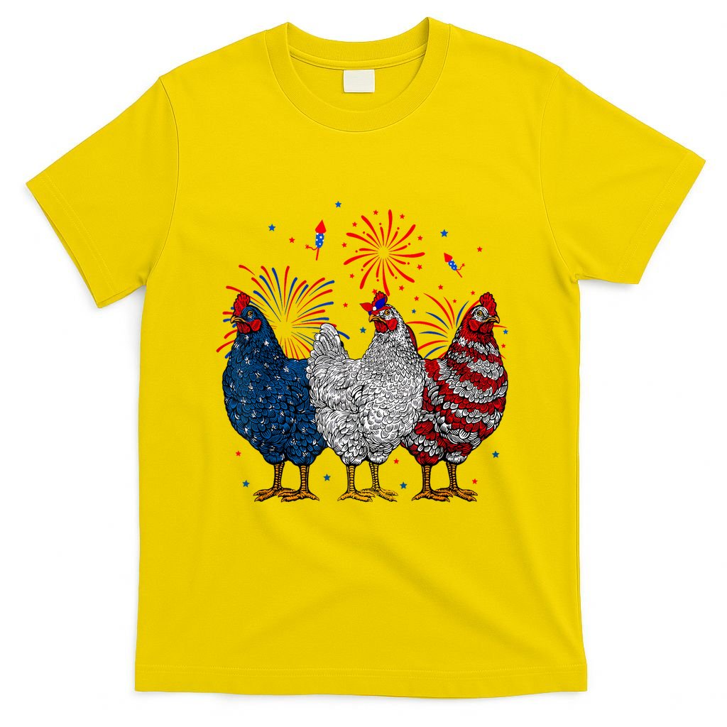 4th Of July Chicken Usa Flag Patriotic Chicken Lover Gift T-Shirt