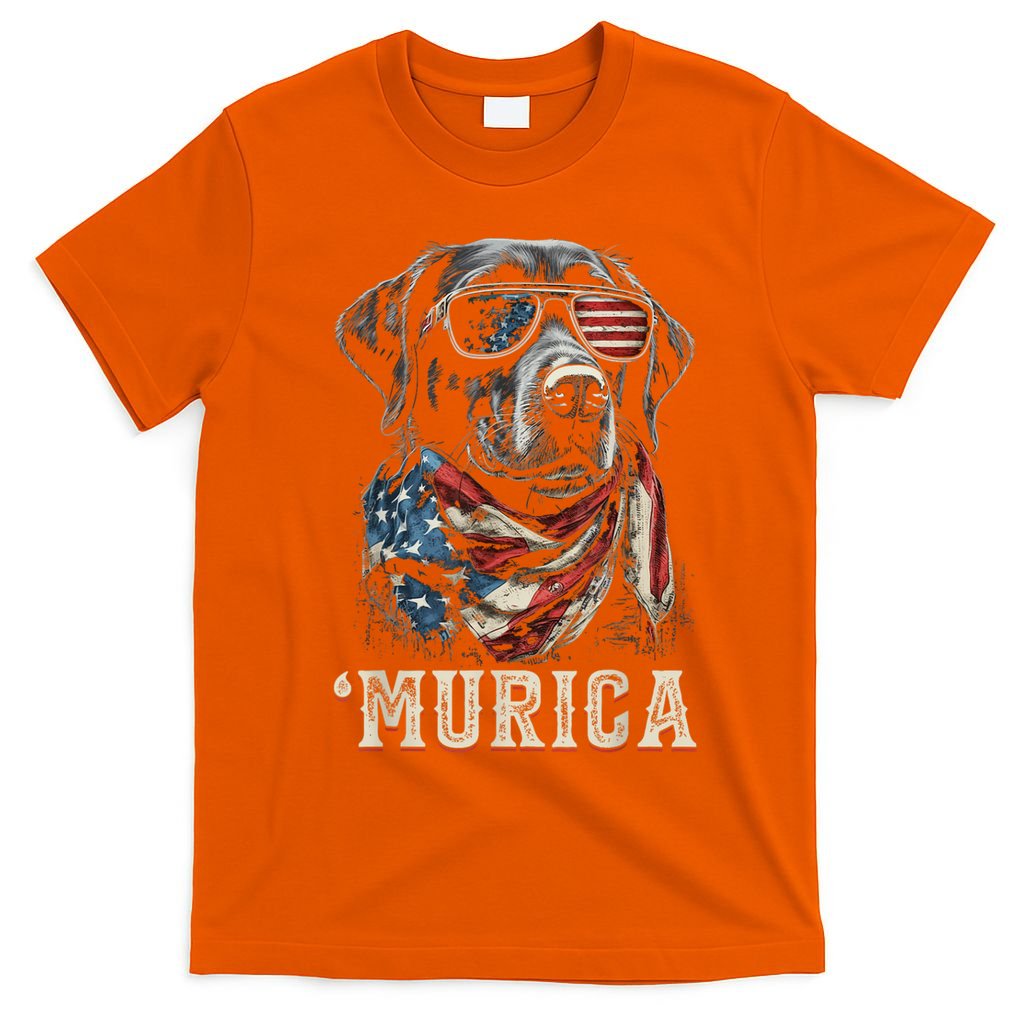 4th Of July Bald Eagle Mullet Murica Usa Dog Usa Merica T-Shirt