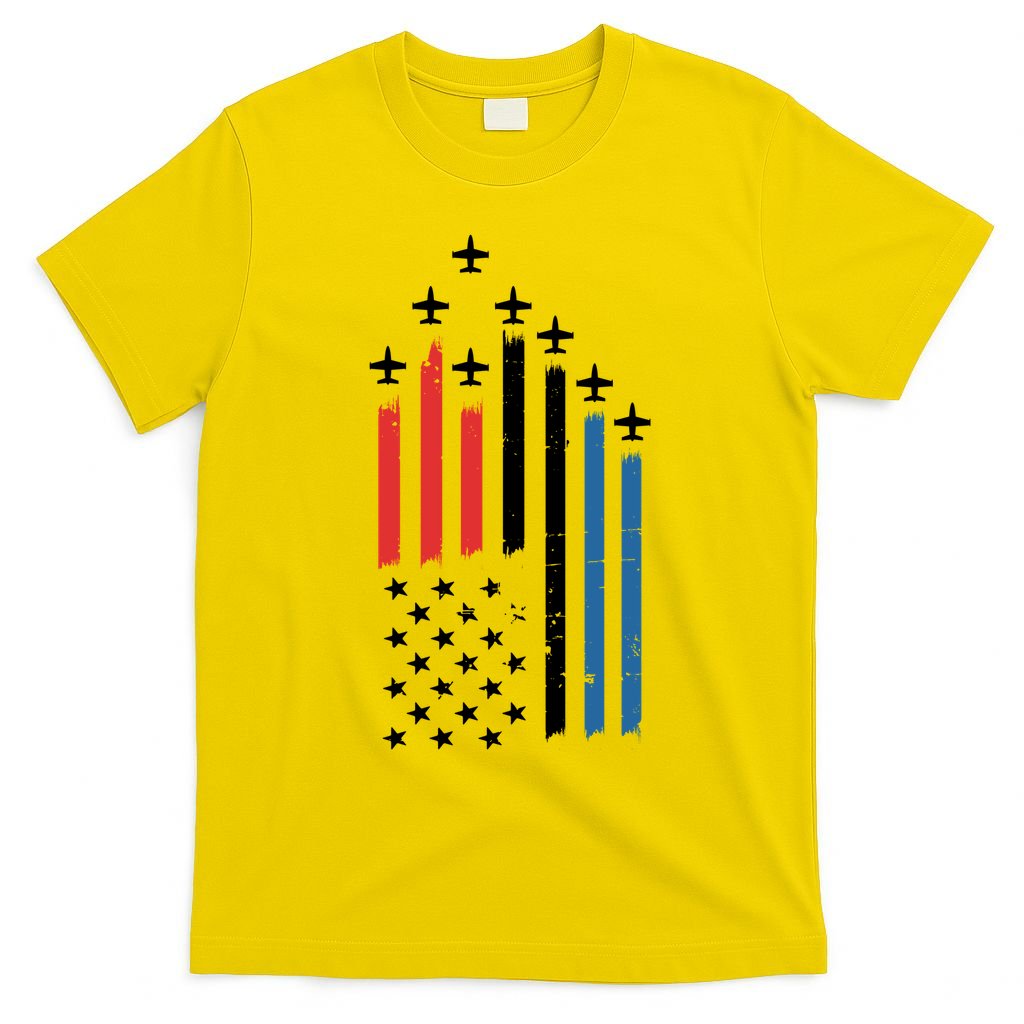 4th Of July Jets American Flag T-Shirt