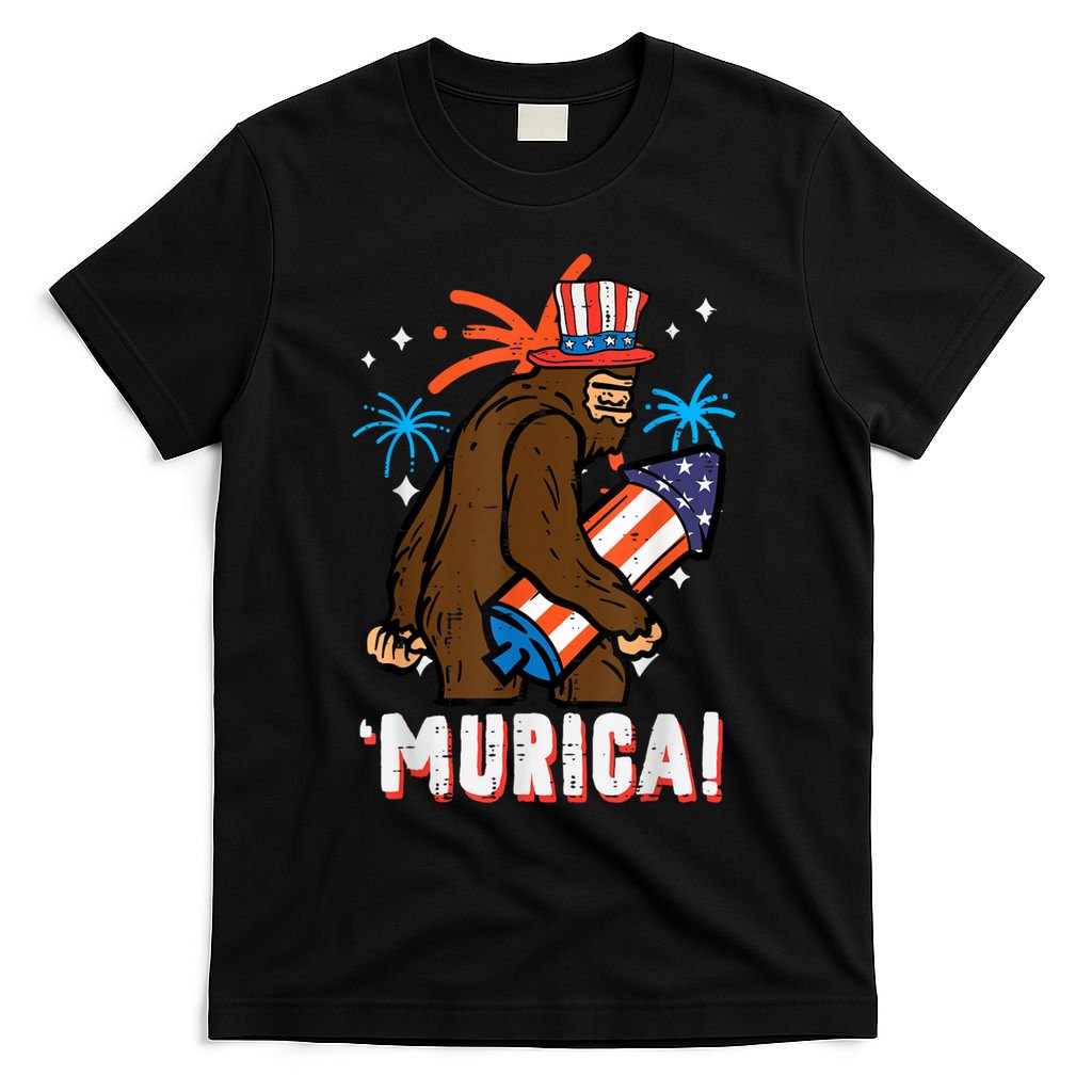 4th Of July Bald Eagle Bigfoot Mullet Murica Usa Usa Merica T-Shirt