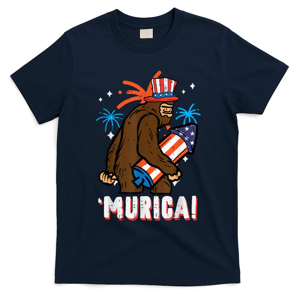 4th Of July Bald Eagle Bigfoot Mullet Murica Usa Usa Merica T-Shirt