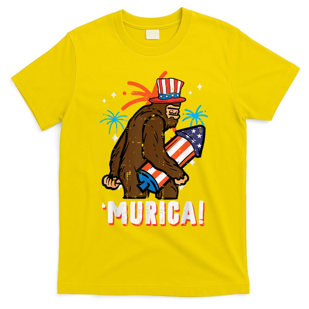 4th Of July Bald Eagle Bigfoot Mullet Murica Usa Usa Merica T-Shirt