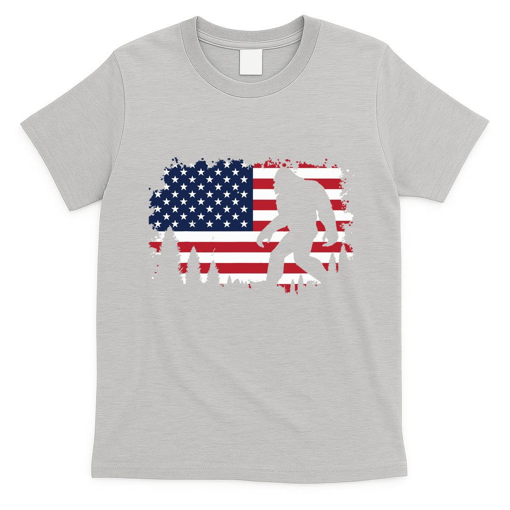 4th Of July Bigfoot Sasquatch Usa American Flag Boy T-Shirt