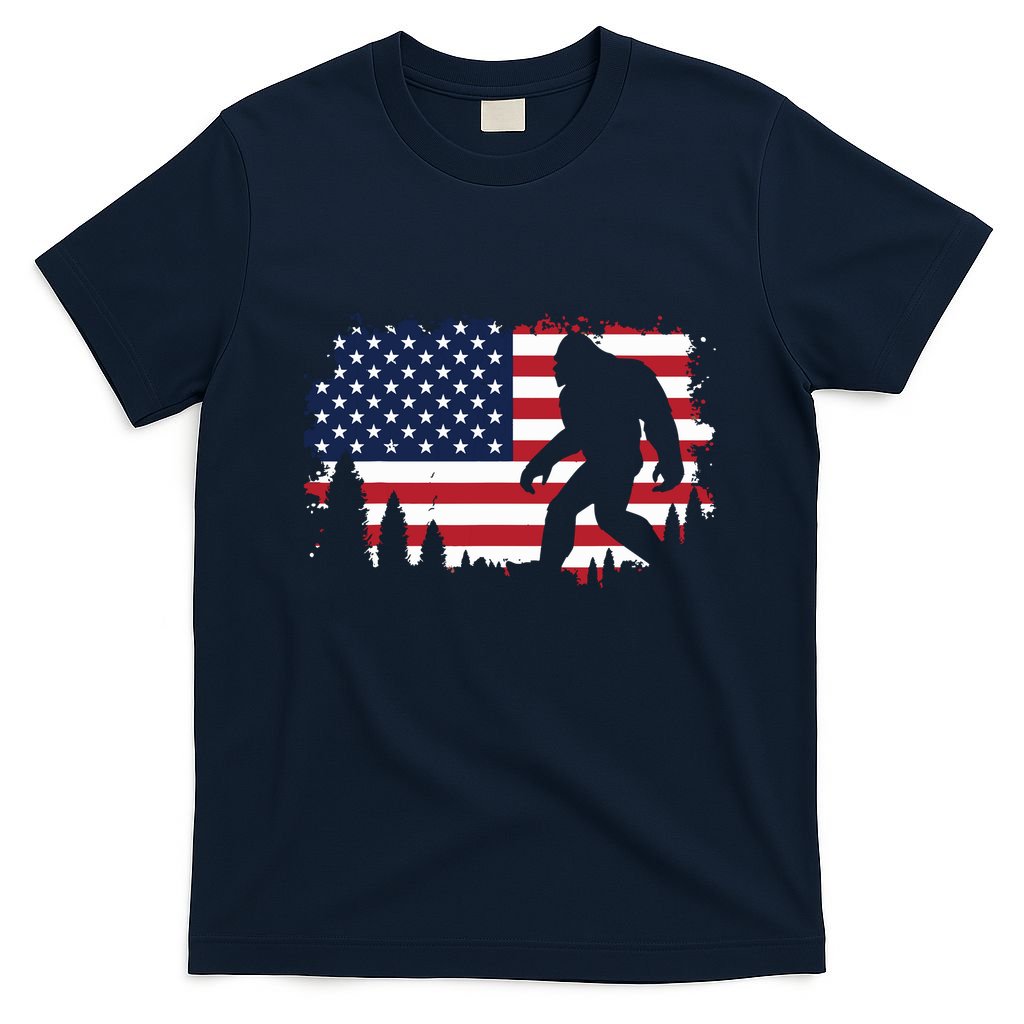 4th Of July Bigfoot Sasquatch Usa American Flag Boy T-Shirt